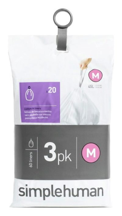 simplehuman - Bin Liner Code M 3 x 20 pack 60 Liners